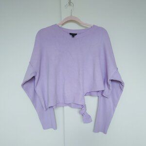 Topshop Purple Cropped Long Sleeve Thin Sweater in Medium